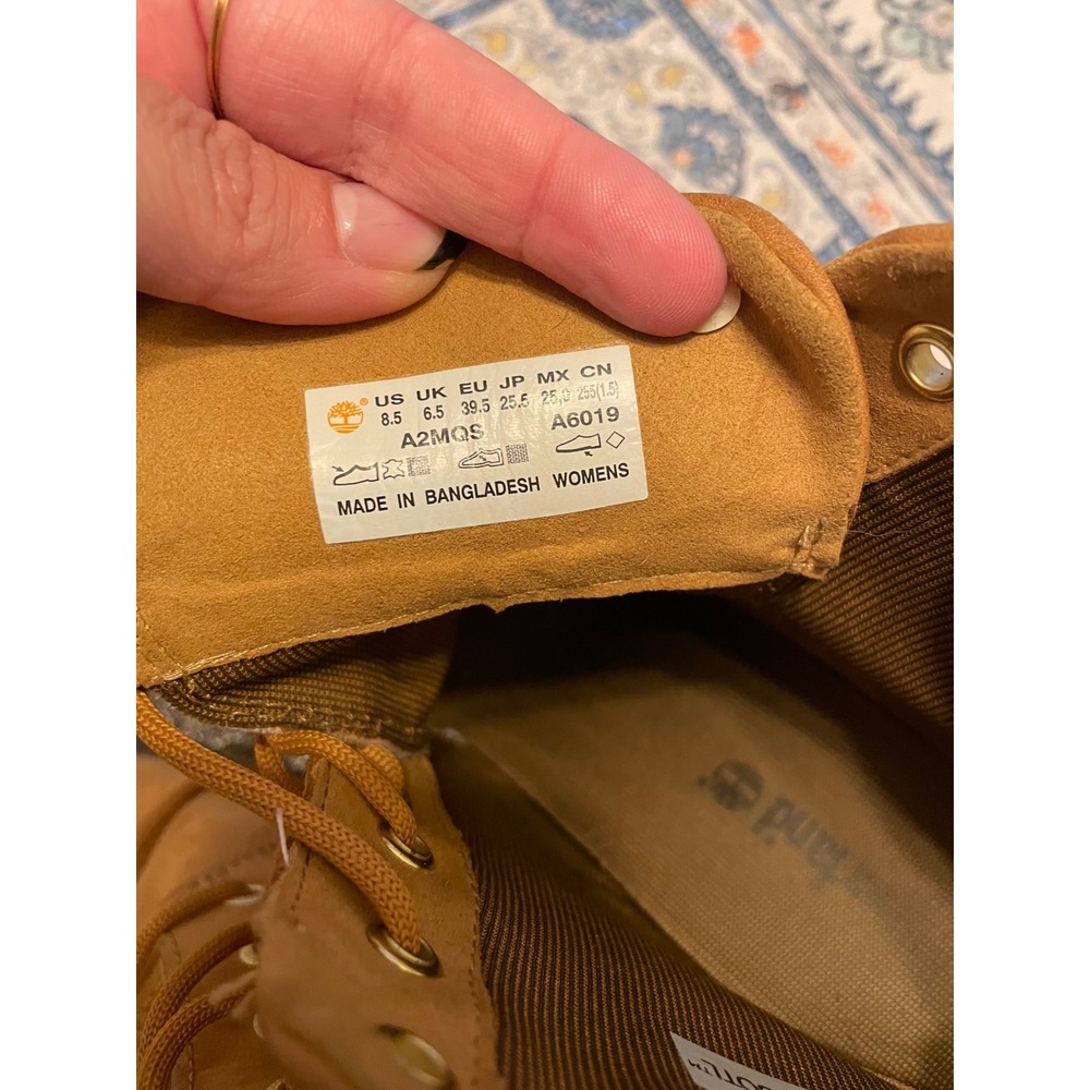 Timberland Allington Heights Wheat Nubuck Leather Heeled Boots A2MQS Womens 8.5 - Picture 4 of 7